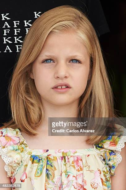 Princess Leonor of Spain visits the Royal Nautical Club during the last day of 34th Copa del Rey Mapfre Sailing Cup on August 8, 2015 in Palma de...