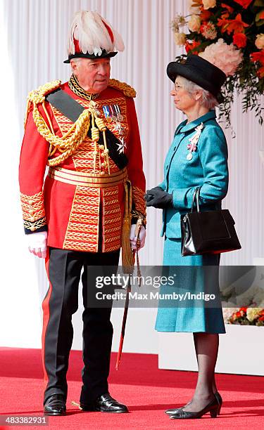 Lord Samuel Vestey, Master of the Horse and Mary Bayliss, Lord Lieutenant of Berkshire attend the ceremonial welcome for Irish President Michael D...