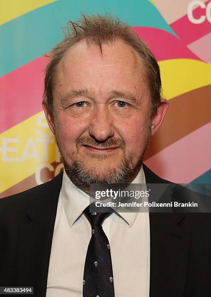 Andrew Upton arrives at the opening night of 'The Present' at Sydney Theatre Company on August 8, 2015 in Sydney, Australia.