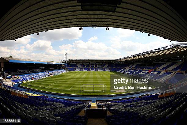 General view of the stadium ahead of the Sky Bet Championship match between Birmingham City and Reading at St Andrews Stadium on August 8, 2015 in...