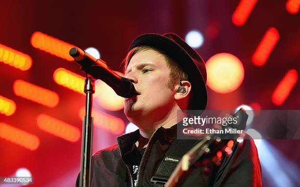 Frontman Patrick Stump of Fall Out Boy performs at the Mandalay Bay Events Center during a stop of the Boys of Zummer tour on August 7, 2015 in Las...