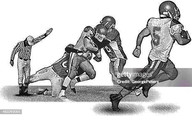 football running back - first-down-american-football stock-grafiken, -clipart, -cartoons und -symbole