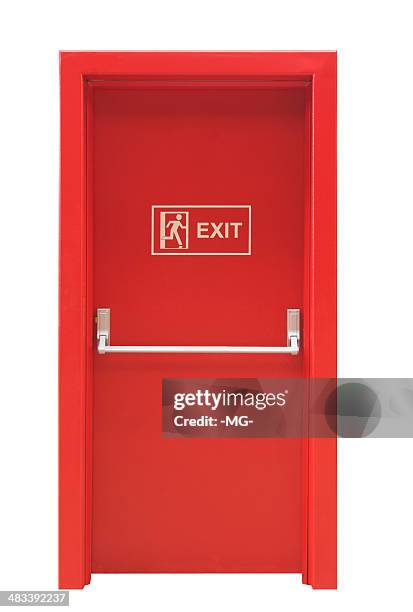 porta de saída de emergência - left imagens e fotografias de stock