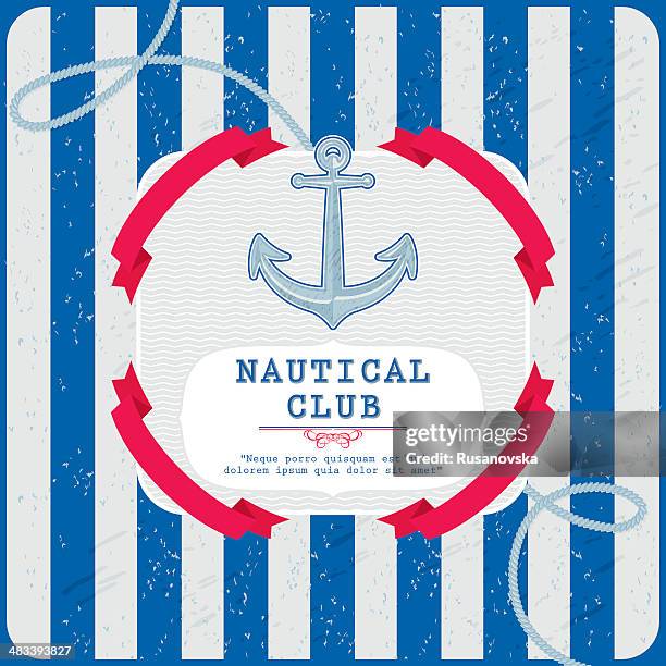 nautical club (background) - rope border stock illustrations