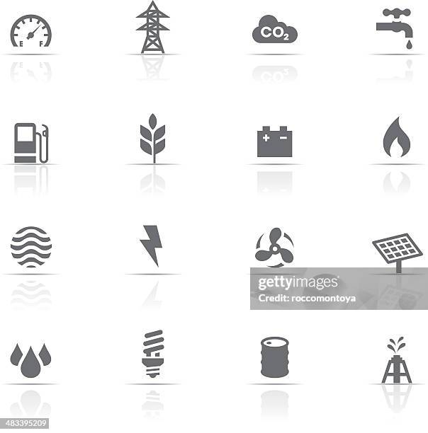 stockillustraties, clipart, cartoons en iconen met icon set, energy and industry - grondstoffen