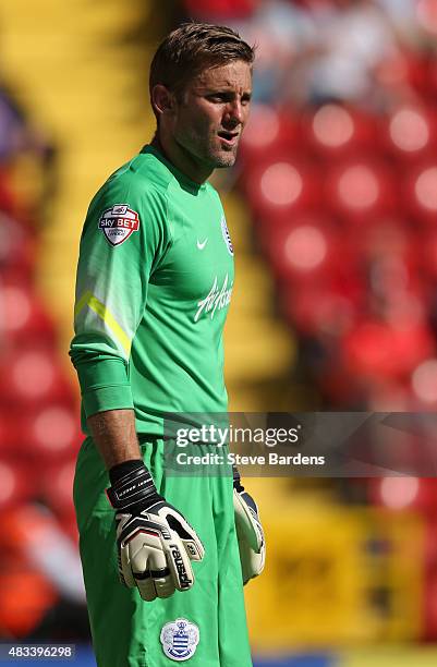 Robert Green of Queens Park Rangers during the Sky Bet Championship match between Charlton Athletic v Queens Park Rangers at The Valley on August 8,...