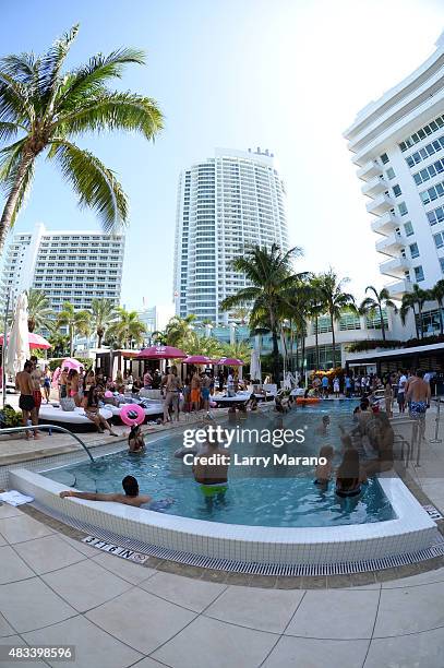 Atmosphere during Electric Mack-A-Poolooza at the Fontainebleau on August 7, 2015 in Miami Beach, Florida.