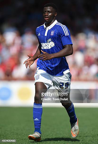 Josh Emmanuel of Ipswich Town in action during the Sky Bet Championship match between Brentford and Ipswich Town at Griffin Park on August 8, 2015 in...