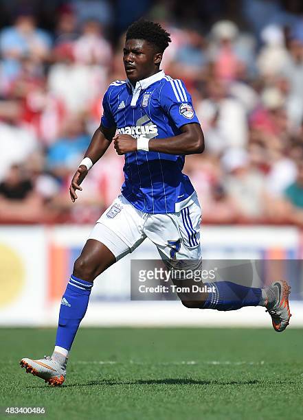 Ainsley Maitland-Niles of Ipswich Town in action during the Sky Bet Championship match between Brentford and Ipswich Town at Griffin Park on August...