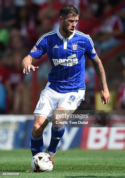 Daryl Murphy of Ipswich Town in action during the Sky Bet Championship match between Brentford and Ipswich Town at Griffin Park on August 8, 2015 in...