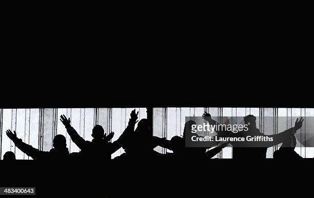 Forest Fans cheer on their team during the Sky Bet Championship match between Nottingham Forest and Sheffield Wednesday at City Ground on April 8,...