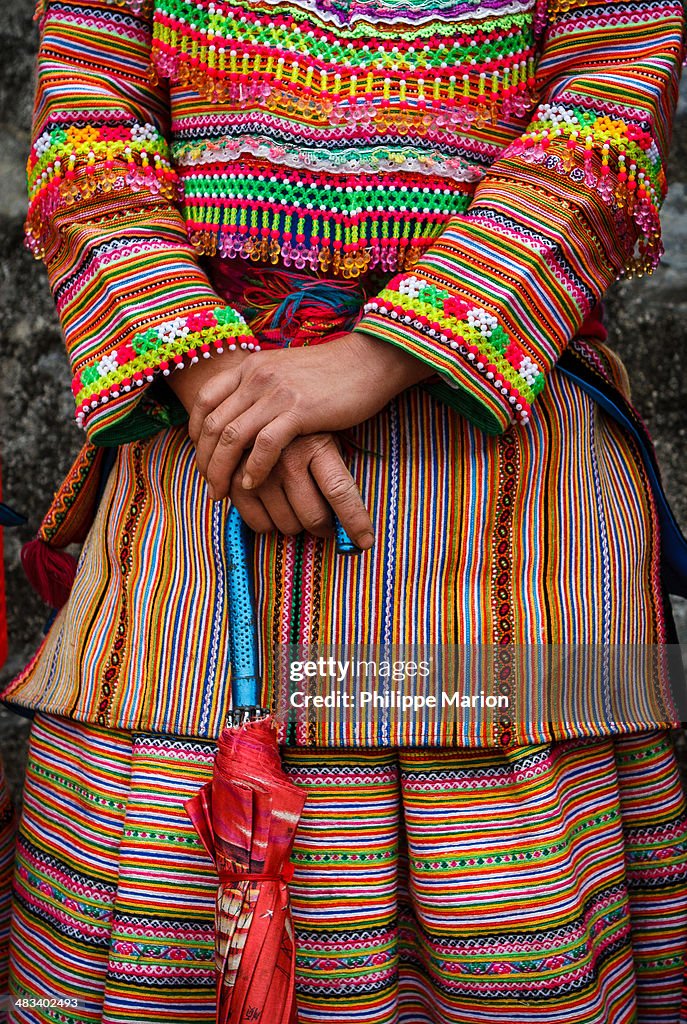 Traditional Flower Hmong clothing - Bac Ha market