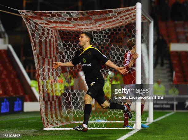 Lewis Buxton of Sheffield Wednesday celebrates scoring the second goal during the Sky Bet Championship match between Nottingham Forest and Sheffield...