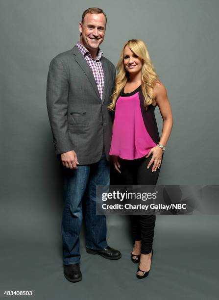 Actors Matt Iseman and Jenn Brown pose for a portrait during the 2014 NBCUniversal Summer Press Day at The Langham Huntington on April 8, 2014 in...