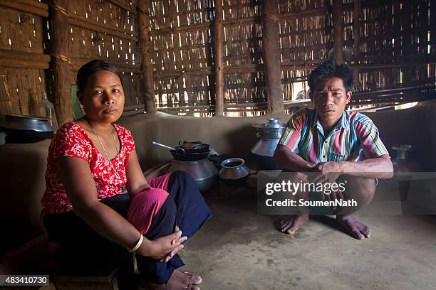 tribal couple from tripuri clan in tripura, india - tripura stock pictures, royalty-free photos & images