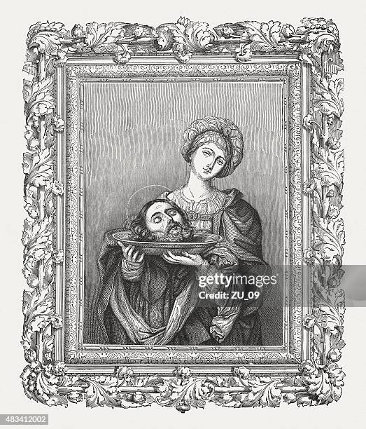 herodias von guido reni (italienische maler), veröffentlichte 1878 zogen - johannes der täufer stock-grafiken, -clipart, -cartoons und -symbole
