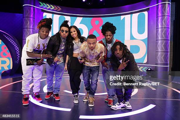 Keshia Chante and Bow Wow and We R Toonz attend 106 & Park at BET studio on April 7, 2014 in New York City.