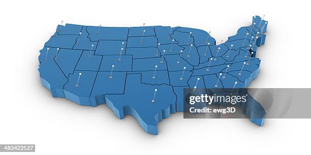 estados unidos mapa - estados unidos del oeste fotografías e imágenes de stock