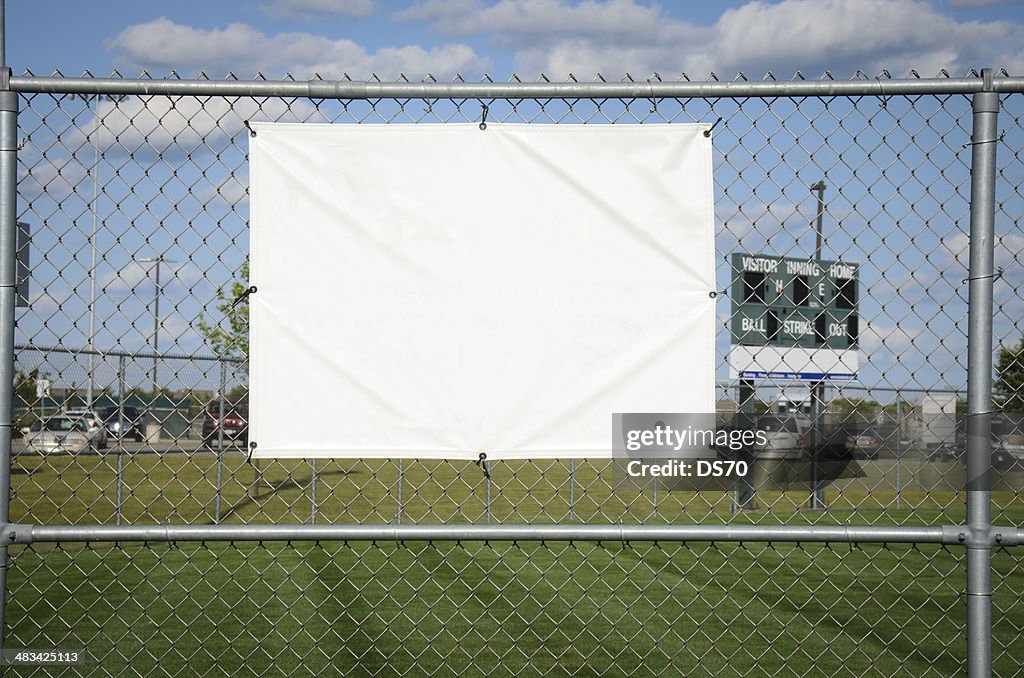 Vide bannière sur une clôture de baseball