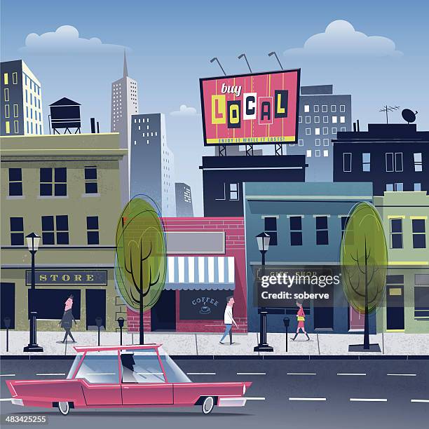 city life - billboard stock illustrations