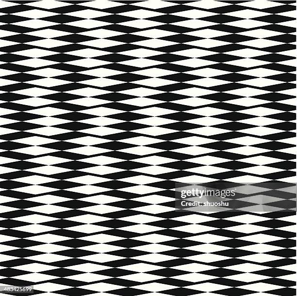 abstract black and white rhombus pattern background - aztec fabric stock illustrations