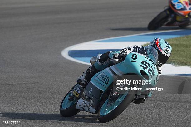 Danny Kent of Britain and Leopard Racing rounds the bend during the MotoGp Red Bull U.S. Indianapolis Grand Prix - Qualifying at Indianapolis Motor...