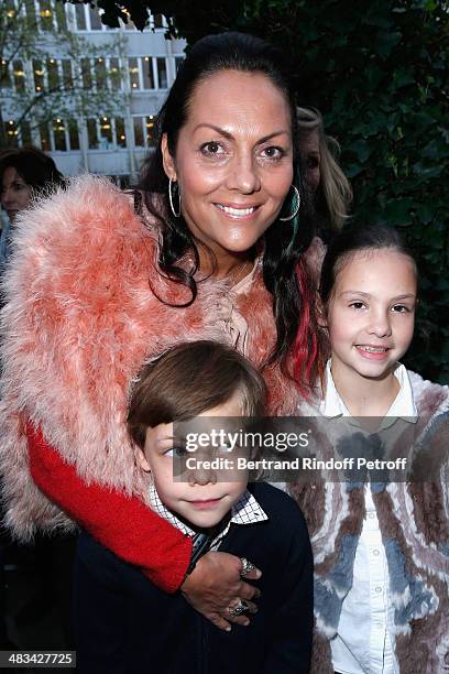 Hermine de Clermont-Tonnerre and her children Allegra and Calixte attend 'La Closerie Des Lilas Literary Awards 2014 - 7th Edition' at La Closerie...