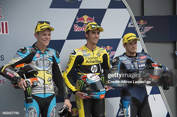 Esteve Rabat of Spain and Estrella Galicia 0,0 Marc VDS, Alex Rins of Spain and Pagina Amarillas HP40 and Mika Kallio of Finland and Italtrans Racing...