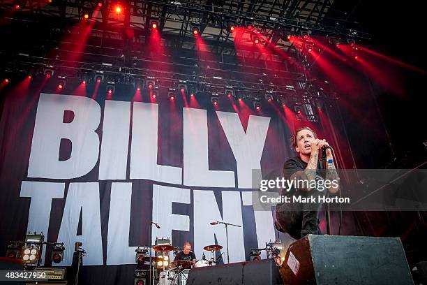 Benjamin Kowalewicz of Billy Talent performs on Day 2 of the Heavy Montreal Festival at Parc Jean-Drapeau on August 8, 2015 in Montreal, Canada.