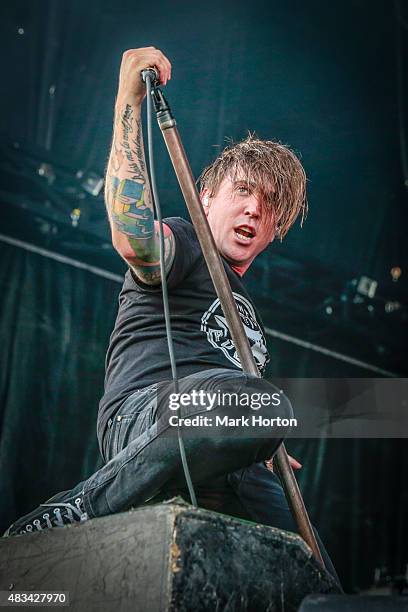 Benjamin Kowalewicz of Billy Talent performs on Day 2 of the Heavy Montreal Festival at Parc Jean-Drapeau on August 8, 2015 in Montreal, Canada.