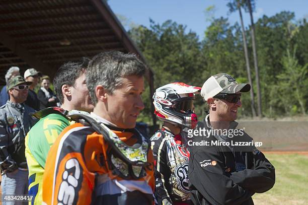 Colin Edwards of USA and NGM Mobile Forward Racing looks on during the "Meeting with friends and Colin Edwards of USA" in Texas Tornado Boot Camp on...