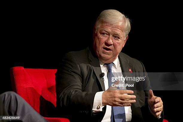 Former Governor of Mississippi, Haley Barbour speaks during the 'Pathway to the American Dream: Immigration Policy in the 21st Century' panel at the...