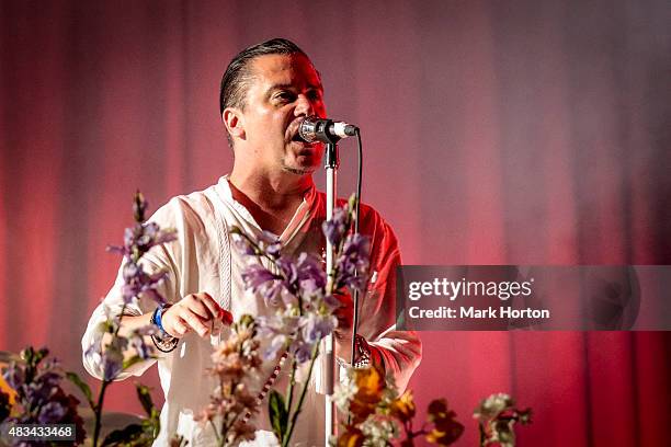 Mike Patton of Faith No More performs on Day 2 of the Heavy Montreal Festival at Parc Jean-Drapeau on August 8, 2015 in Montreal, Canada.