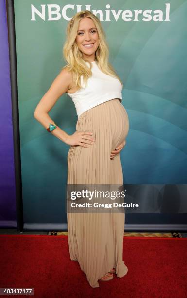 Personality Kristin Cavallari arrives at NBC/Universal's 2014 summer Press Day at Langham Hotel on April 8, 2014 in Pasadena, California.