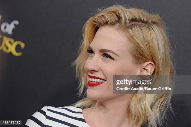 Actress January Jones arrives at the 2nd Annual Rebels With A Cause Gala at Paramount Studios on March 20, 2014 in Hollywood, California.