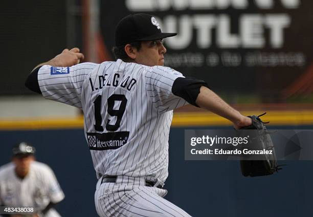 Irwin Delgado delivers a pitch during a match between Tigres de Quintana Roo and Guerreros de Oaxaca as part of Mexican Baseball League 2015 at...