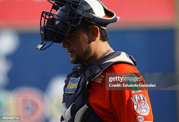 Jose Felix of Tigres de Quintana Roo during a match between Tigres de Quintana Roo and Guerreros de Oaxaca as part of Mexican Baseball League 2015 at...