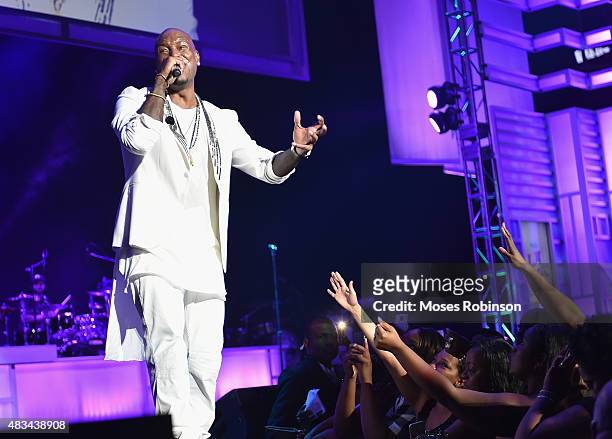 Tyrese performs at the 2015 Ford Neighborhood Awards Hosted By Steve Harvey at Phillips Arena on August 8, 2015 in Atlanta, Georgia.