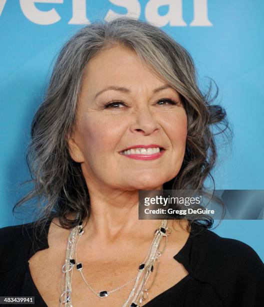 Actress Roseanne arrives at NBC/Universal's 2014 summer Press Day at Langham Hotel on April 8, 2014 in Pasadena, California.