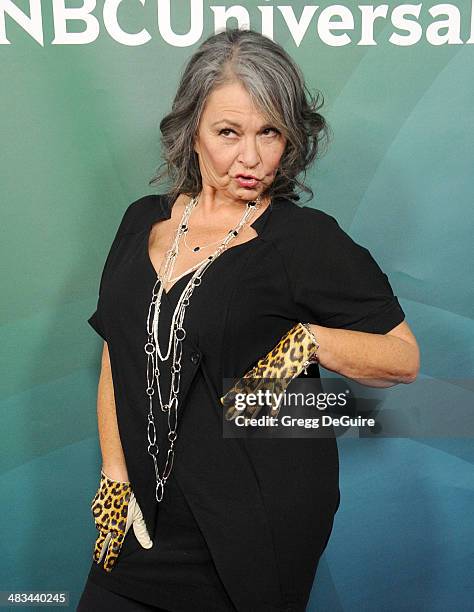 Actress Roseanne arrives at NBC/Universal's 2014 summer Press Day at Langham Hotel on April 8, 2014 in Pasadena, California.