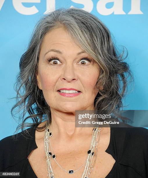 Actress Roseanne arrives at NBC/Universal's 2014 summer Press Day at Langham Hotel on April 8, 2014 in Pasadena, California.