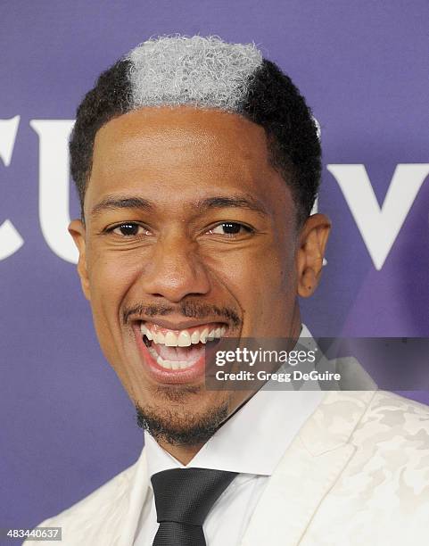 Nick Cannon arrives at NBC/Universal's 2014 summer Press Day at Langham Hotel on April 8, 2014 in Pasadena, California.