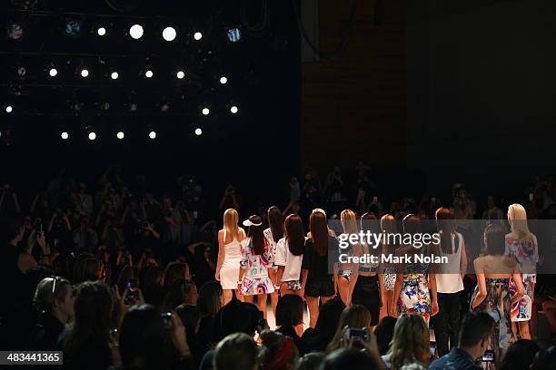 Models walk the runway at the Suboo show during Mercedes-Benz Fashion Week Australia 2014 at Carriageworks on April 9, 2014 in Sydney, Australia.