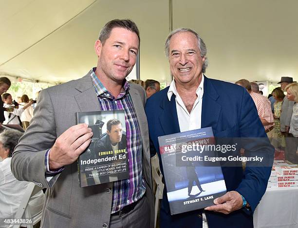 Edward Burns and Stewart F. Lane attend East Hampton Library Authors Night With Stewart F. Lane on August 8, 2015 in East Hampton, New York.