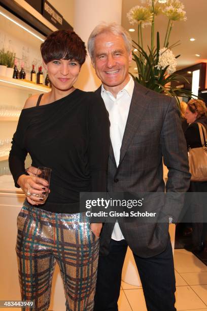 Najet el Kamel and Peter Schmuck attend the 'Studio Italia - La Perfezione del Gusto' grand opening at Oberpollinger on April 8, 2014 in Munich,...