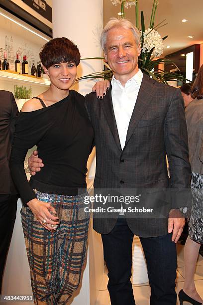 Najet el Kamel and Peter Schmuck attend the 'Studio Italia - La Perfezione del Gusto' grand opening at Oberpollinger on April 8, 2014 in Munich,...