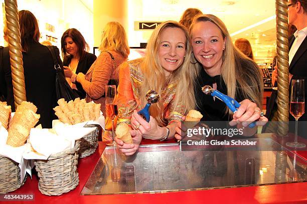 Constanze Hausmann and her sister Veronica Sass attend the 'Studio Italia - La Perfezione del Gusto' grand opening at Oberpollinger on April 8, 2014...