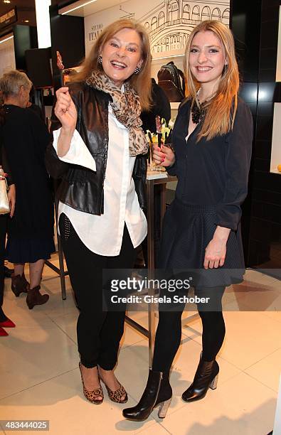 Sabina Nagel and her daughter Antonia attend the 'Studio Italia - La Perfezione del Gusto' grand opening at Oberpollinger on April 8, 2014 in Munich,...