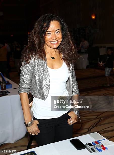 Actress Galyn Gorg attends the 14th annual official Star Trek convention at the Rio Hotel & Casino on August 8, 2015 in Las Vegas, Nevada.