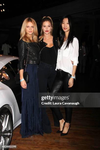 Kate Bock, Nina Agdal and Jihye attend Jeffrey Fashion Cares 2014 at the 69th Regiment Armory on April 8, 2014 in New York City.